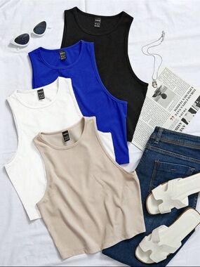 4 Pk Ribbed Tank Top